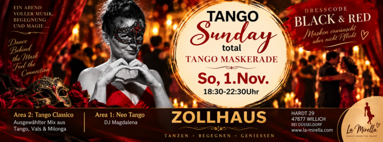 🎭 TANGO SUNDAY TOTAL – TANGO MASKERADE 🖤❤️